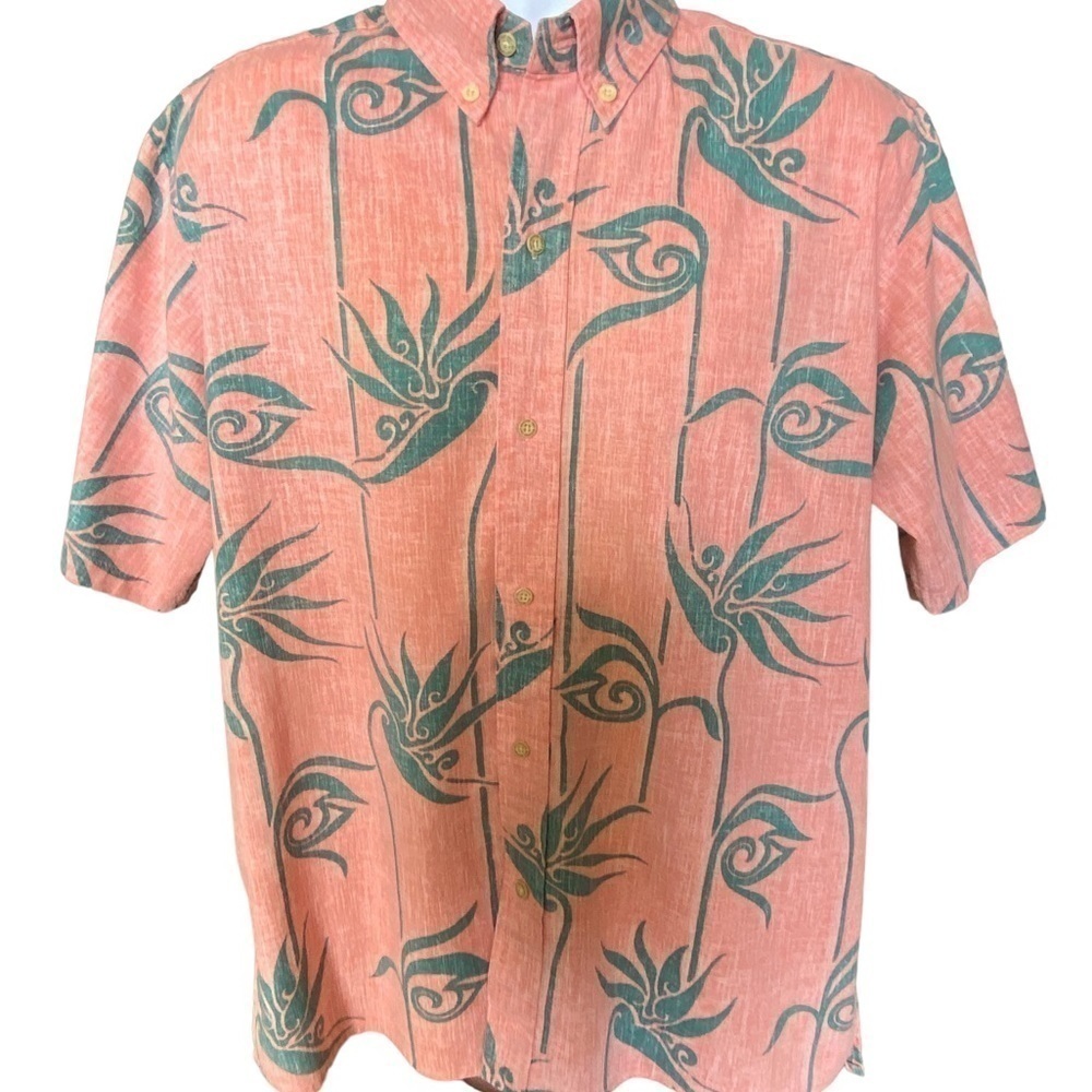 VTG REYN SPOONER Alfred Shaheen Aloha Hawaiian Floral Shirt Men L Lar…